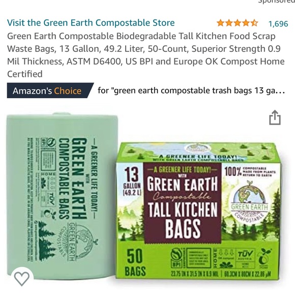 🆕✨ Green 🟢🌍Trash 🗑 Bags biodegradable tall kitchen trash bags - Picture 1 of 7